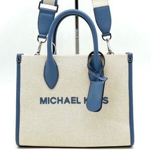 Michael Kors Mirella Small Pebbled Leather Crossbody Bag Denim Blue